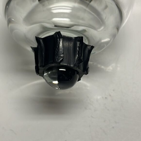 Metal Vintage Candlestick Holder Glass Etched Votive with Christmas Floral Ring - Picture 11 of 14